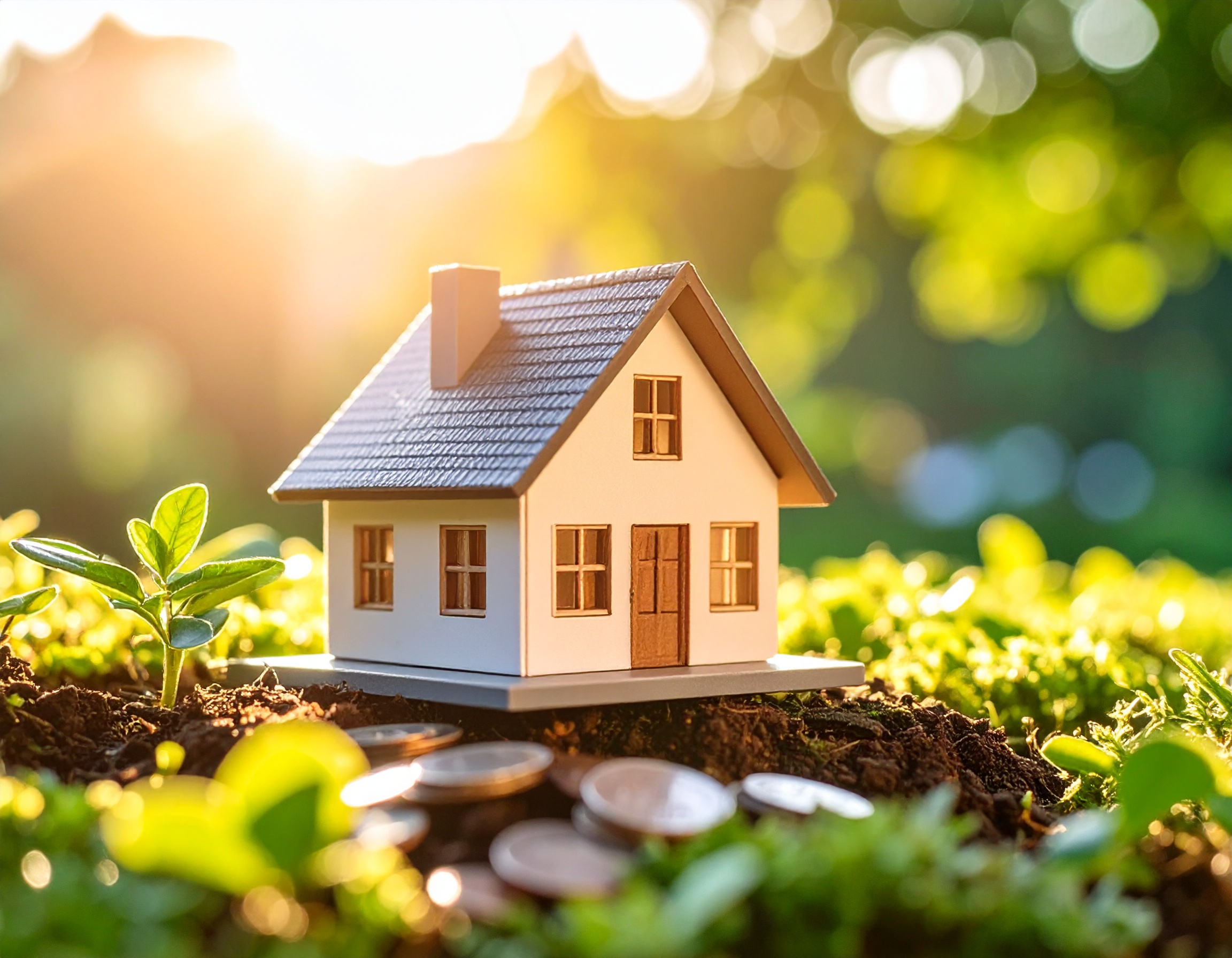 First-time homebuyers in front of their new home
